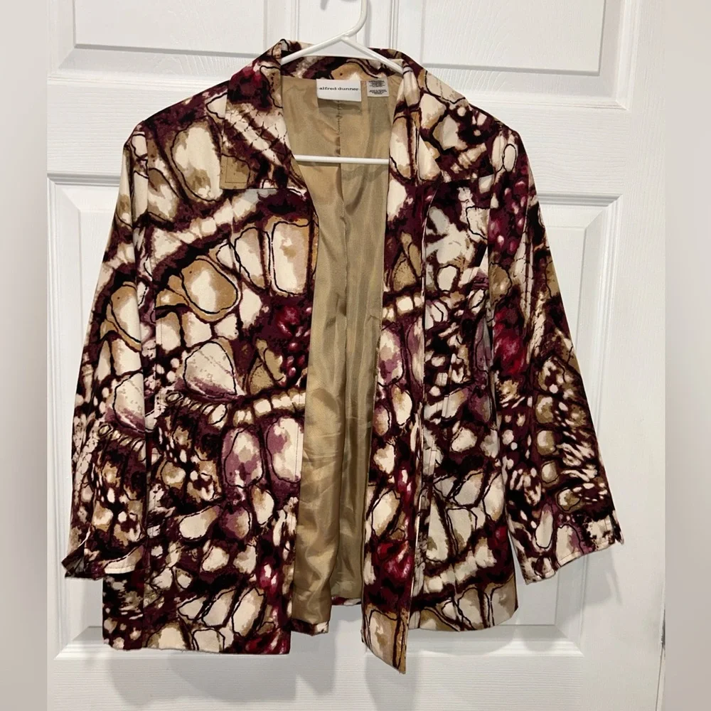 Alfred Dunner‎ Women's Multicolor Size 14 Vintage Knit Jacket with Pockets